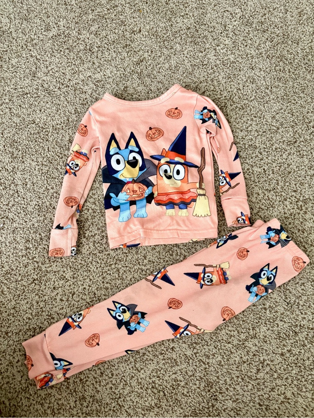 Kids Pink Halloween Character Pajama Set